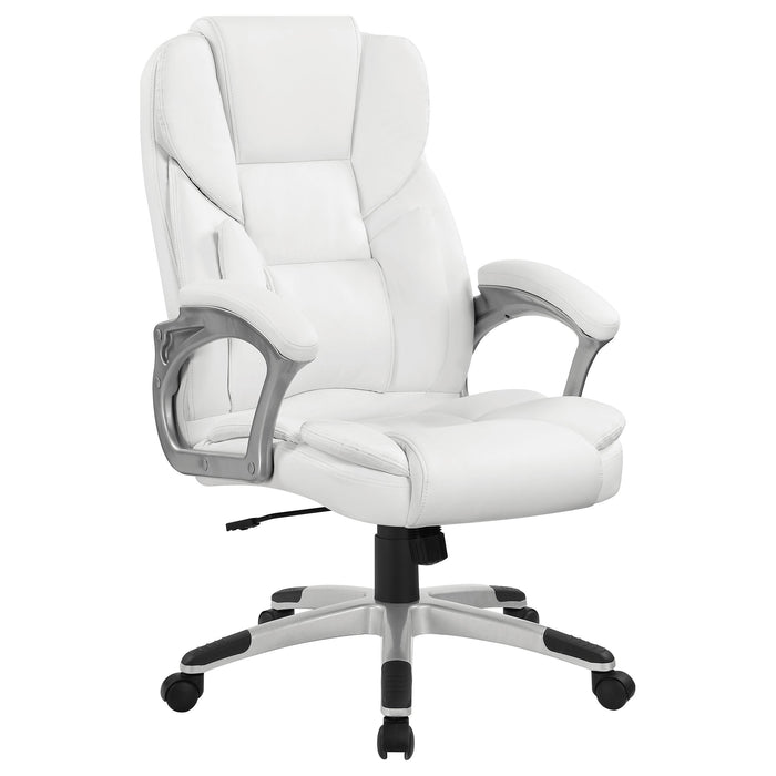 Kaffir Adjustable Height Office Chair White and Silver - Orbit Furniture (Richmond,BC)