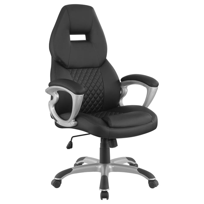 Bruce Adjustable Height Office Chair Black and Silver - Orbit Furniture (Richmond,BC)