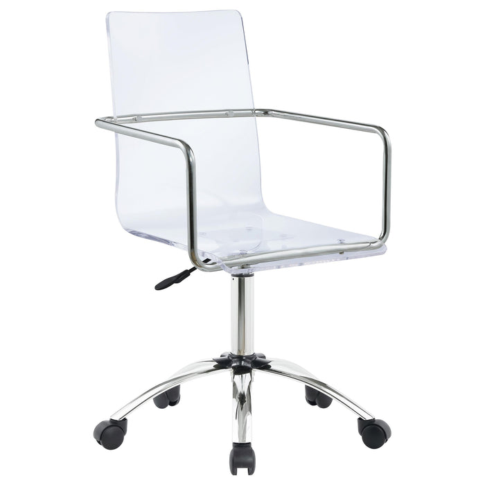 Amaturo Office Chair with Casters Clear and Chrome - Orbit Furniture (Richmond,BC)