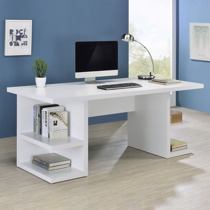 Alice Writing Desk White with Open Shelves - Orbit Furniture (Richmond,BC)