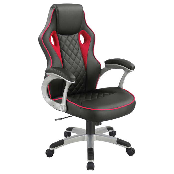 Lucas Upholstered Office Chair Black and Red - Orbit Furniture (Richmond,BC)