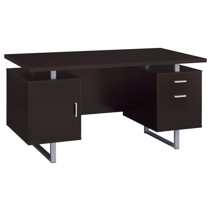 Lawtey Rectangular Storage Office Desk Cappuccino - Orbit Furniture (Richmond,BC)