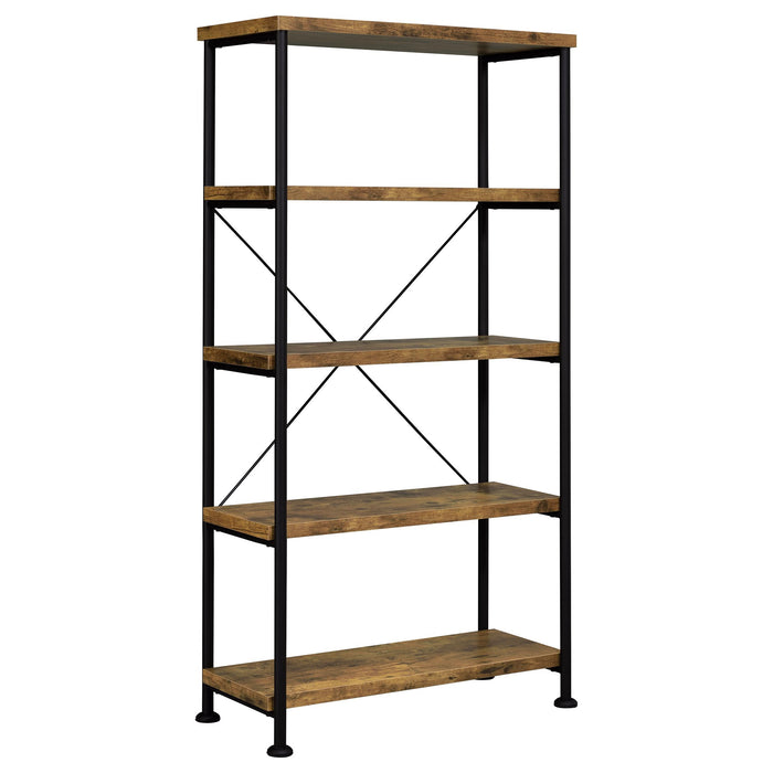 Analiese 4-shelf Bookcase Antique Nutmeg - Orbit Furniture (Richmond,BC)