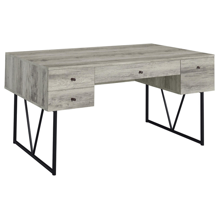 Analiese 4-drawer Writing Desk Grey Driftwood - Orbit Furniture (Richmond,BC)