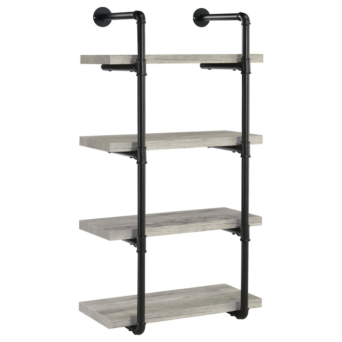 Elmcrest 24-inch Wall Shelf Black and Grey Driftwood - Orbit Furniture (Richmond,BC)