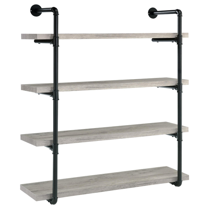 Elmcrest 40-inch Wall Shelf Black and Grey Driftwood - Orbit Furniture (Richmond,BC)