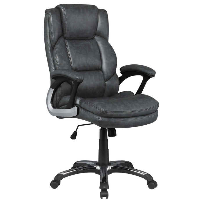 Nerris Adjustable Height Office Chair with Padded Arm Grey and Black - Orbit Furniture (Richmond,BC)