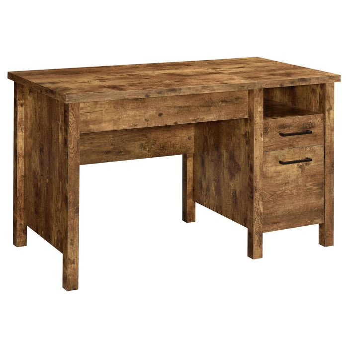 Delwin Lift Top Office Desk with File Cabinet Antique Nutmeg - Orbit Furniture (Richmond,BC)
