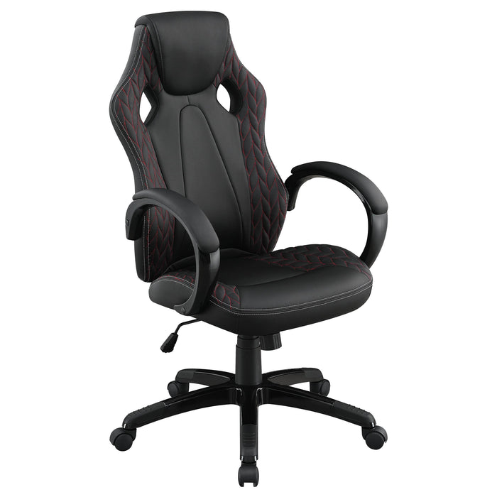 Carlos Arched Armrest Upholstered Office Chair Black - Orbit Furniture (Richmond,BC)