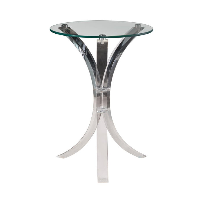 Emmett Round Accent Table Clear - Orbit Furniture (Richmond,BC)
