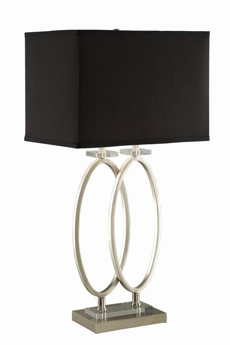 Izuku Rectangular Shade Table Lamp Black and Brushed Nickel - Orbit Furniture (Richmond,BC)