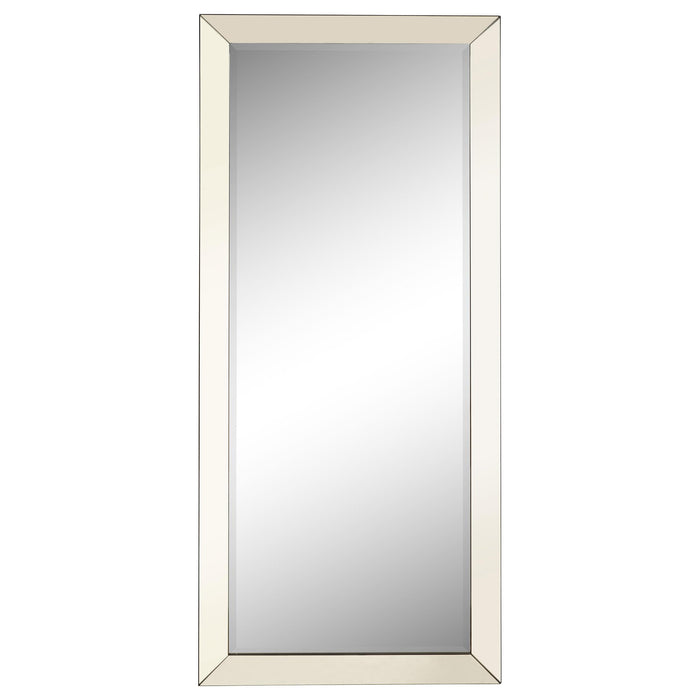 Barnett Rectangular Floor Mirror Silver - Orbit Furniture (Richmond,BC)