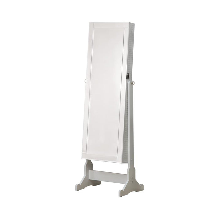 Zayas Storage Jewelry Cheval Mirror White - Orbit Furniture (Richmond,BC)