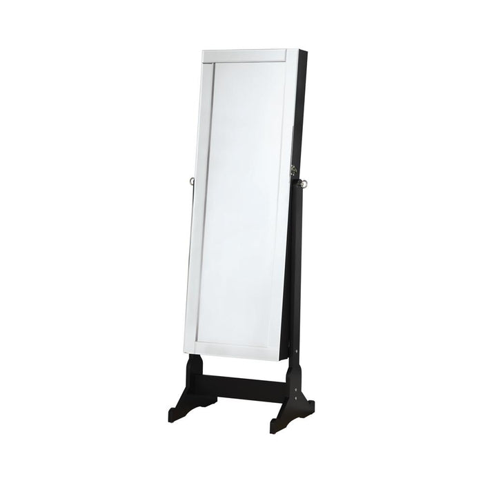 Cortez Storage Jewelry Cheval Mirror Black - Orbit Furniture (Richmond,BC)