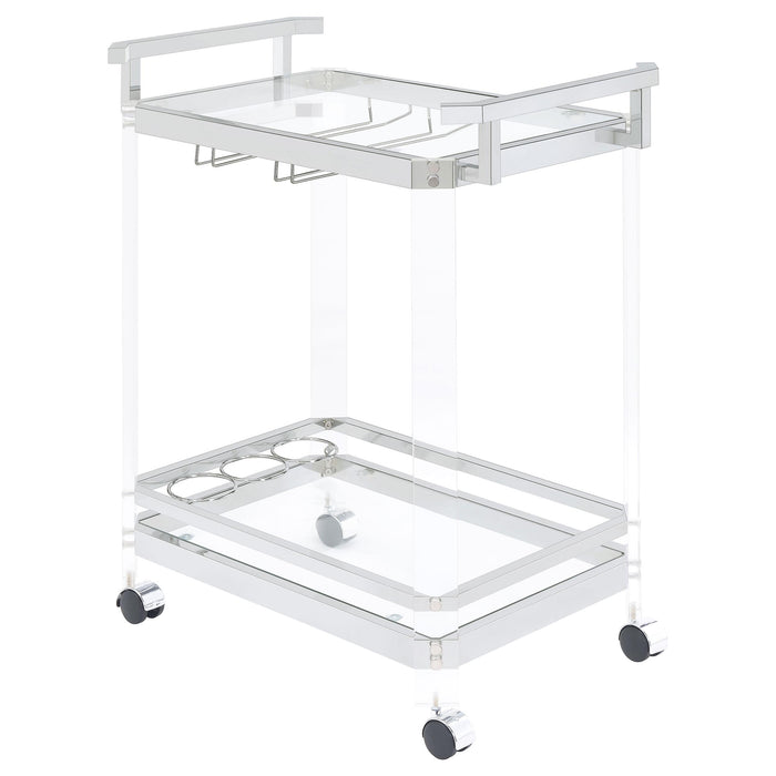 Jefferson 2-tier Glass Serving Cart Clear - Orbit Furniture (Richmond,BC)