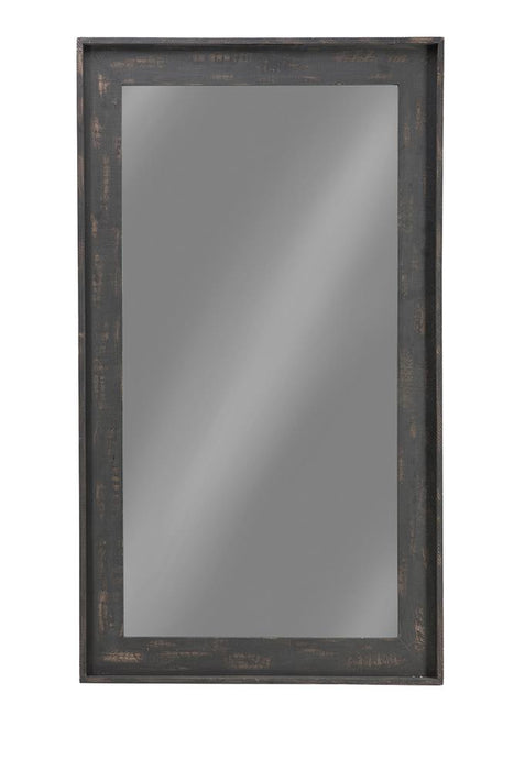 Cragen Rectangle Bold Contoured Frame Floor Mirror Brown - Orbit Furniture (Richmond,BC)