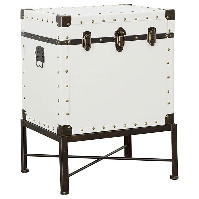 Nancy Accent Cabinet with Nailhead Trim White - Orbit Furniture (Richmond,BC)