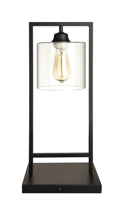 Shoto Glass Shade Table Lamp Black - Orbit Furniture (Richmond,BC)