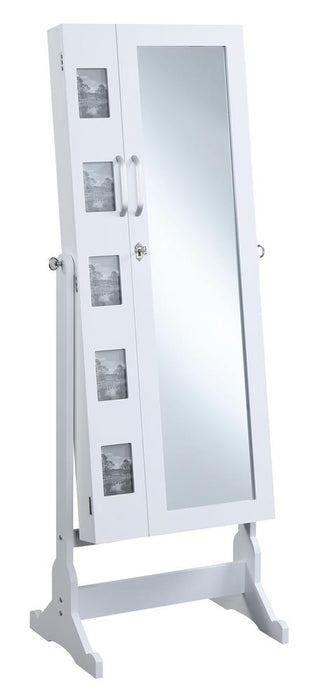 Doyle Jewelry Cheval Mirror with Picture Frames White - Orbit Furniture (Richmond,BC)