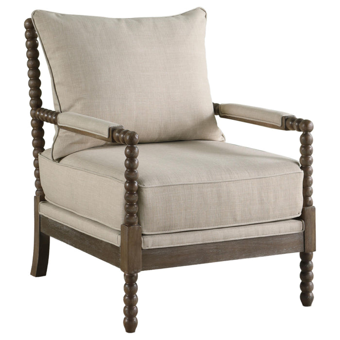 Blanchett Cushion Back Accent Chair Beige and Natural - Orbit Furniture (Richmond,BC)