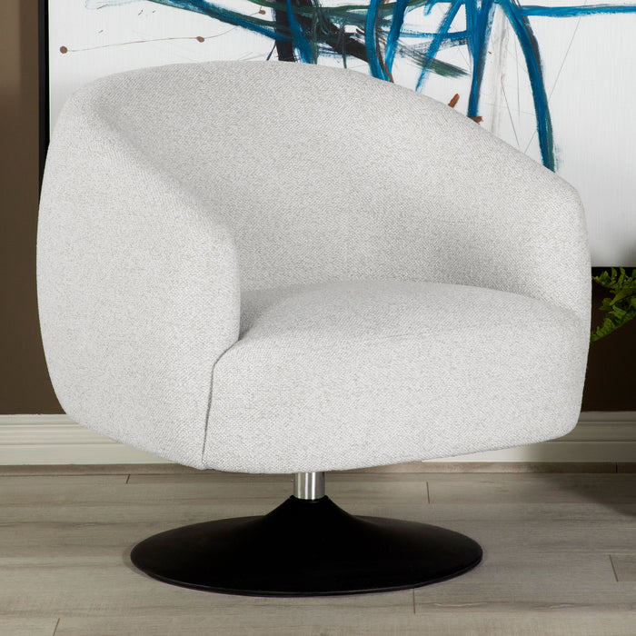 Dave Upholstered Swivel Accent Chair Beige and Matte Black - Orbit Furniture (Richmond,BC)