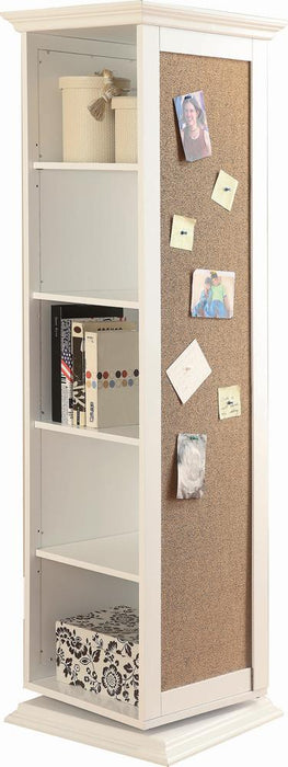 Robinsons Swivel Accent Cabinet with Cork Board White - Orbit Furniture (Richmond,BC)