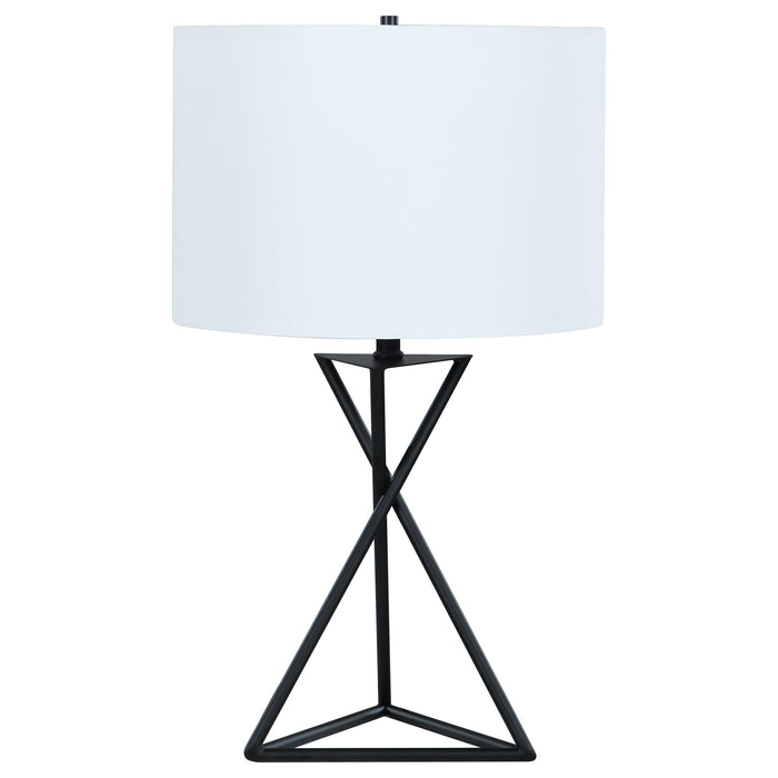 Mirio Drum Table Lamp White and Black - Orbit Furniture (Richmond,BC)