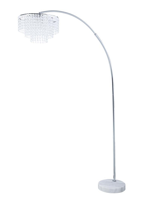 Shirley Marble Base Floor Lamp Chrome and Crystal - Orbit Furniture (Richmond,BC)