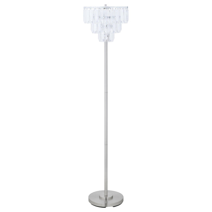 Anya Metal Base Floor Lamp Chrome and Crystal - Orbit Furniture (Richmond,BC)