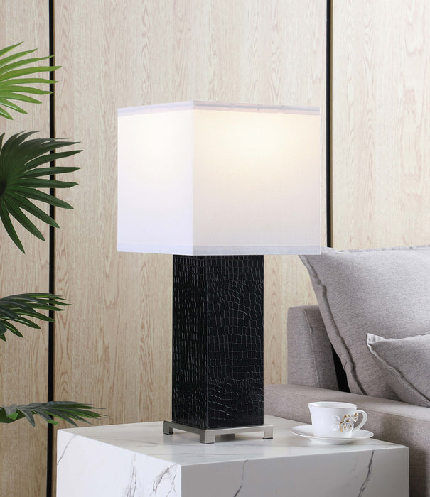 Bridle Square Shade Bedside Table Lamp Black - Orbit Furniture (Richmond,BC)