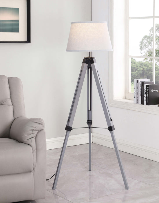 Dayton Adjustable Empire Shade Tripod Floor Lamp Grey - Orbit Furniture (Richmond,BC)