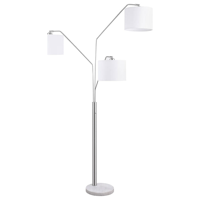 Jirou Trio Drum Shade Floor Lamp Stain Nickel - Orbit Furniture (Richmond,BC)