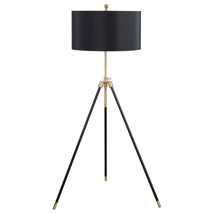 Zabka Tripod Floor Lamp Black and Gold - Orbit Furniture (Richmond,BC)