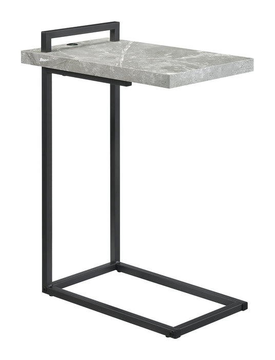 Maxwell C-shaped Accent Table Cement and Gunmetal - Orbit Furniture (Richmond,BC)