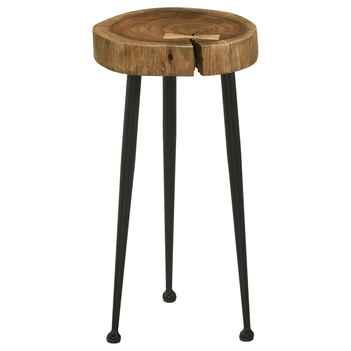 Keith Round Wood Top Side Table Natural and Black - Orbit Furniture (Richmond,BC)