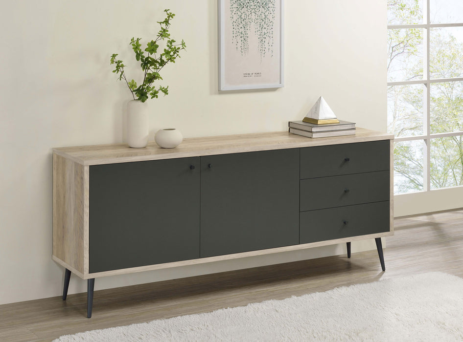 Maeve 2-door Engineered Wood Accent Cabinet Grey and Antique Pine - Orbit Furniture (Richmond,BC)