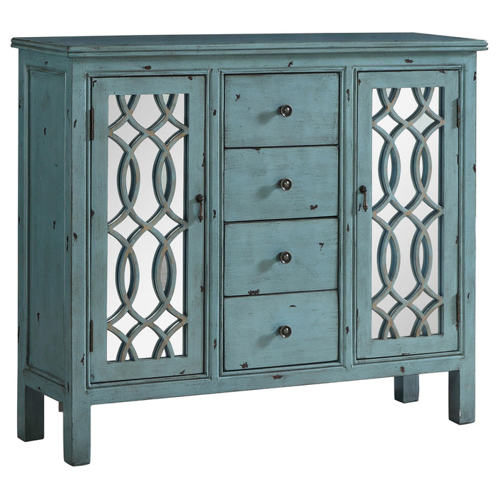 Rue 4-drawer Accent Cabinet Antique Blue - Orbit Furniture (Richmond,BC)