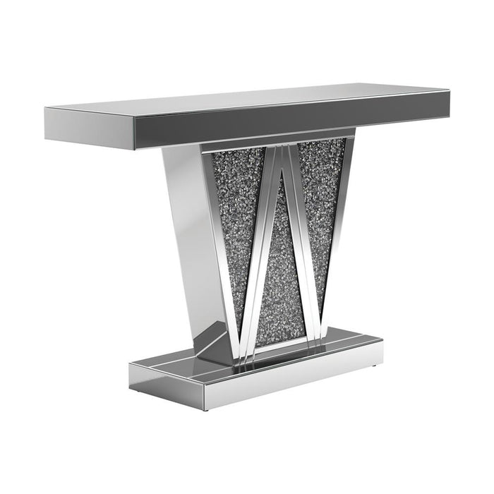 Crocus Rectangular Console Table Silver - Orbit Furniture (Richmond,BC)