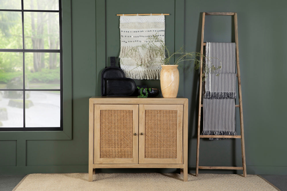 Zamora Rectangular 2-door Accent Cabinet Natural - Orbit Furniture (Richmond,BC)