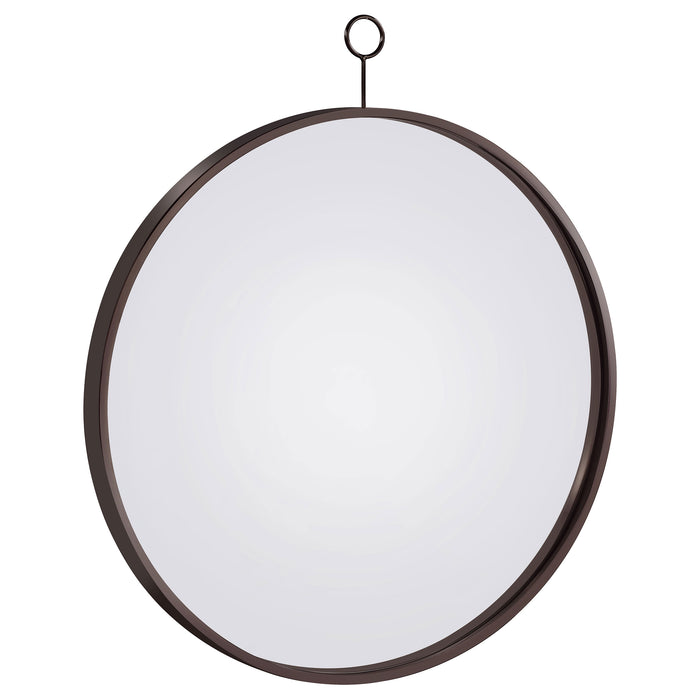 Gwyneth Round Wall Mirror Black Nickel - Orbit Furniture (Richmond,BC)