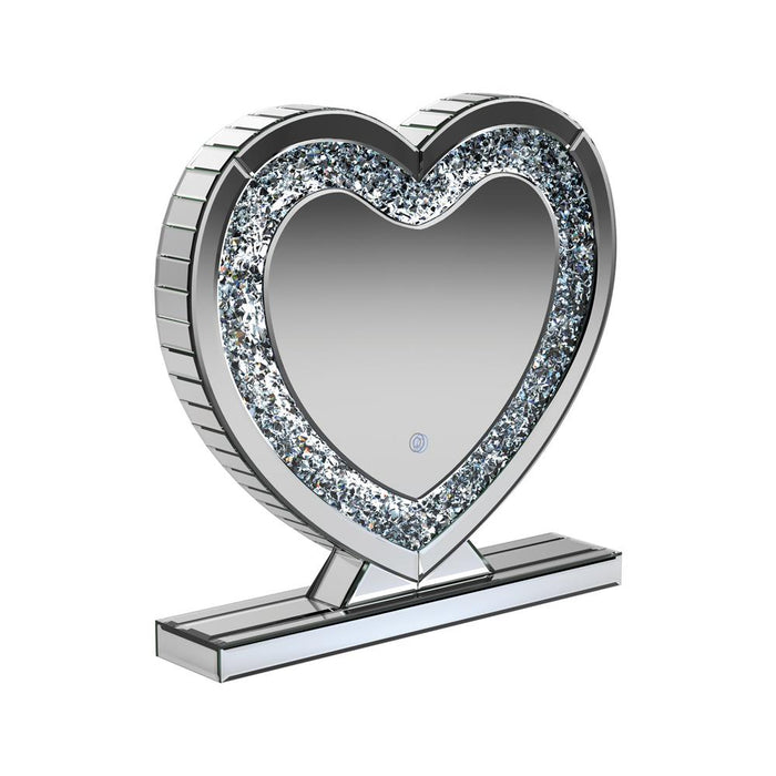 Euston Heart Shape Table Mirror Silver - Orbit Furniture (Richmond,BC)