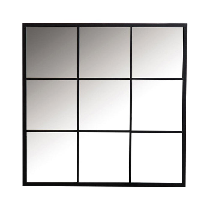 Quetzal Square Window Pane Wall Mirror Black - Orbit Furniture (Richmond,BC)