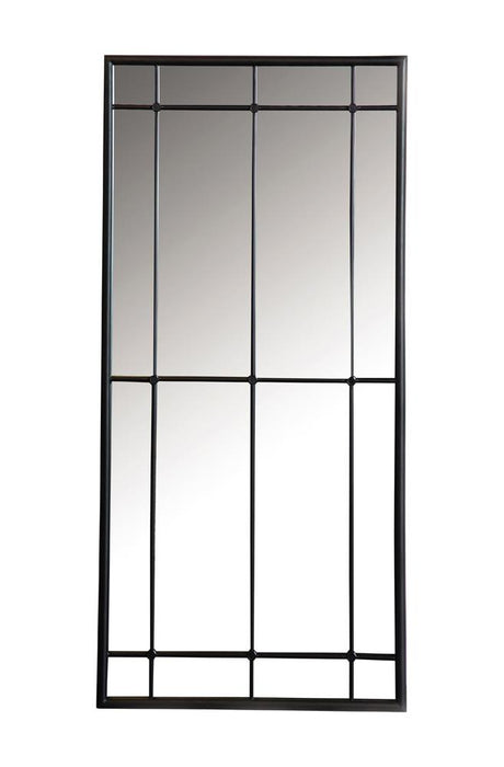 Annetta Rectangular Window Pane Wall Mirror Black - Orbit Furniture (Richmond,BC)