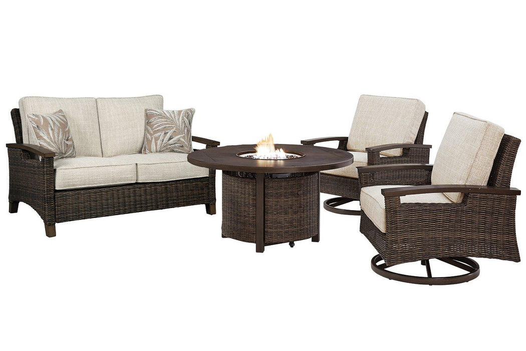 Paradise Trail Outdoor Loveseat, Lounge Chairs and Fire Pit Table - Orbit Furniture (Richmond,BC)