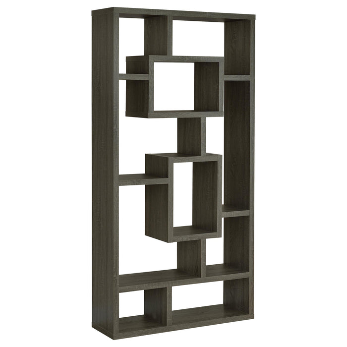 Howie 10-shelf Bookcase Weathered Grey - Orbit Furniture (Richmond,BC)