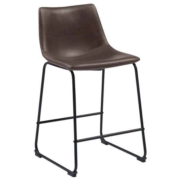 Michelle Armless Counter Height Stools Two-tone Brown and Black (Set of 2) - Orbit Furniture (Richmond,BC)