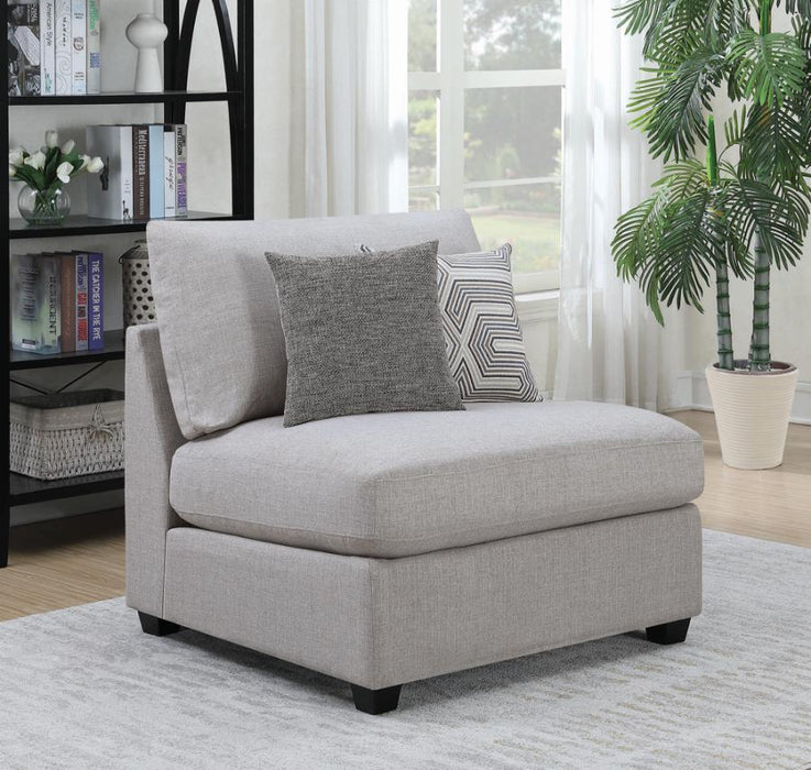 Cambria Upholstered Armless Chair Grey - Orbit Furniture (Richmond,BC)