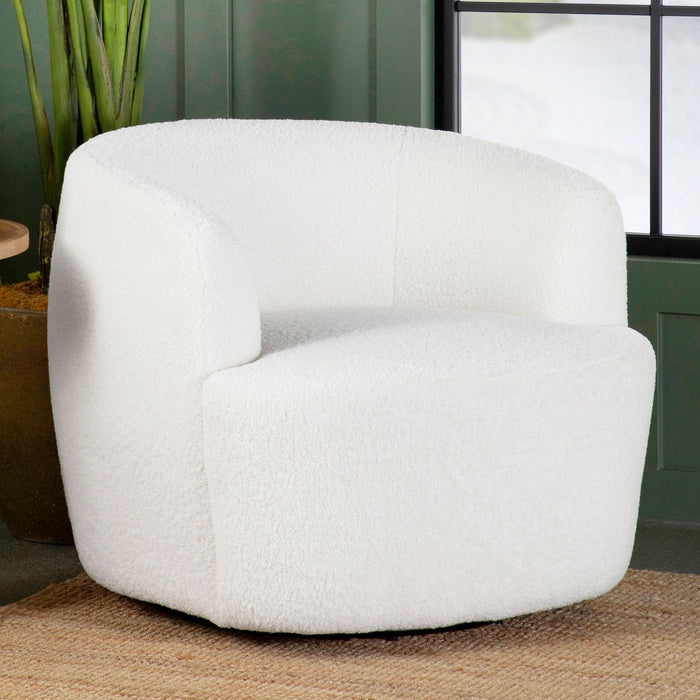 Hudson Upholstered Swivel Chair Natural - Orbit Furniture (Richmond,BC)