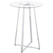 Zanella Glass Top Bar Table Chrome - Orbit Furniture (Richmond,BC)