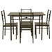 Anna 5-piece Rectangular Dining Set Dark Bronze - Orbit Furniture (Richmond,BC)